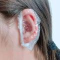 100/200 PCS Disposable Earmuffs Ear Piercing Bathing Shampooing, Preventing Water Ingress, Ear Protection, Hair Dyeing Earmuffs.