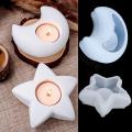 Creative 3D Candlestick Concrete Silicone Mold Star Moon Heart Shape Candle Holder Ornaments Cement Plaster Resin Craft Mould. 