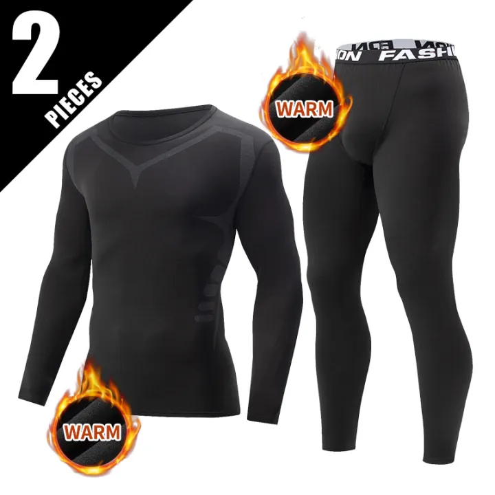 2%20Pcs%20Autumn/Winter%20Men's%20Sports%20and%20Leisure%20Warm%20Underwear%20Set%20Comfortable%20Large%20Stretch%20Athlete%20Round%20Neck%20Top%20Versatile%20Pants%20-%20Image%207