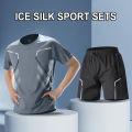 CHRLCK Men's Quick Drying Running Sets Breathable Hiking Fishing T-Shirt Short Soft Elasticity Gym Fitness Suits Outdoor Sports. 