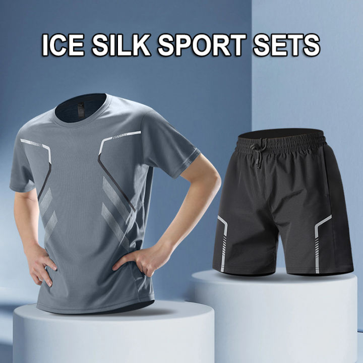 CHRLCK%20Men's%20Quick%20Drying%20Running%20Sets%20Breathable%20Hiking%20Fishing%20T-Shirt%20Short%20Soft%20Elasticity%20Gym%20Fitness%20Suits%20Outdoor%20Sports%20-%20Image%202