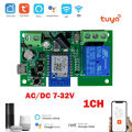 Smart Switch 1CH Tuya Smart Life  RF 12V 24V 7-32V AC DC Wifi Switch Work with Alexa  Home. 