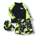 Children Boy Swimsuit Swimwear Suit 3Pcs Sunscreen Prevention Dinosaur Printing Long Sleeves Shorts Caps Swimwear Quick Drying. 