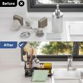 Sponge Holder for Kitchen Sink, Plastic Auto Draining Kitchen Sink Organizer, Sink Caddy with Removable Brush Holder. 