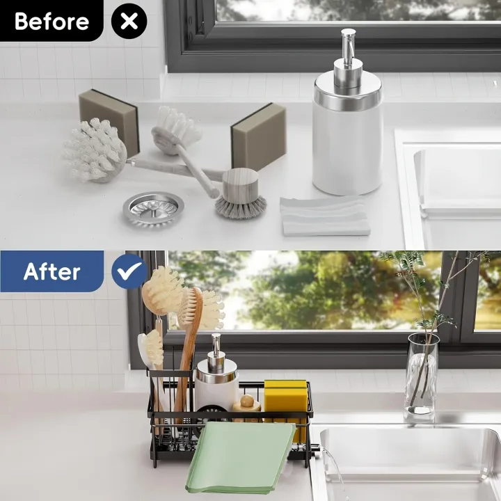 Sponge%20Holder%20for%20Kitchen%20Sink,%20Plastic%20Auto%20Draining%20Kitchen%20Sink%20Organizer,%20Sink%20Caddy%20with%20Removable%20Brush%20Holder%20-%20Image%206