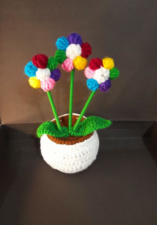 Crochet Flower pot for table