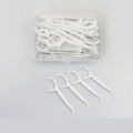 50 plastic dental floss sticks in square box. 