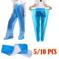 5/10 Pcs Disposable Raincoat Pants Portable Splash Proof Split Raincoat Outdoor Travel Drifting Cycling Feet-wrapped Rain Pants. 