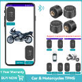 Tire Pressure Sensors Motorcycle TPMS Monitoring System 2/4 Tyre Pressure External for Motor Bluetooth-Compatible Android/IOS. 