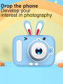 Mini cartoon bunny rabbit HD dual camera, students can video game digital camera (with silicone cover). 