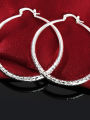 Charms fine 925 Sterling Silver 5CM circle hoop Earrings for Women fashion Pretty wedding party Jewelry Holiday . 