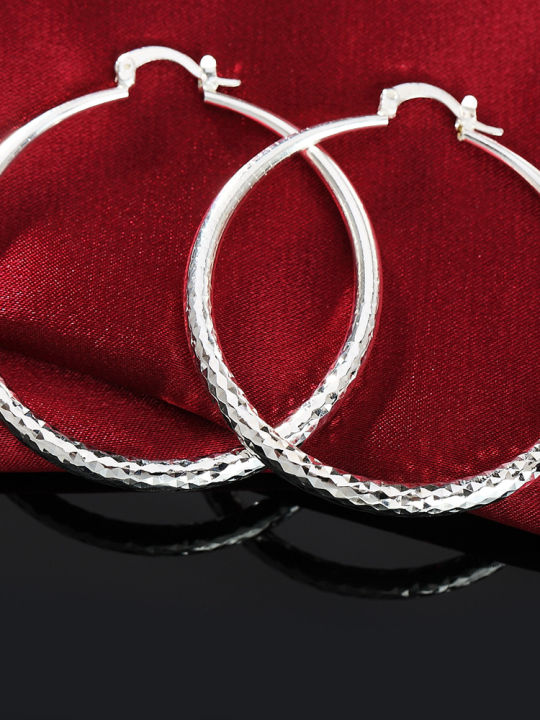Charms%20fine%20925%20Sterling%20Silver%205CM%20circle%20hoop%20Earrings%20for%20Women%20fashion%20Pretty%20wedding%20party%20Jewelry%20Holiday%20%20-%20Image%204