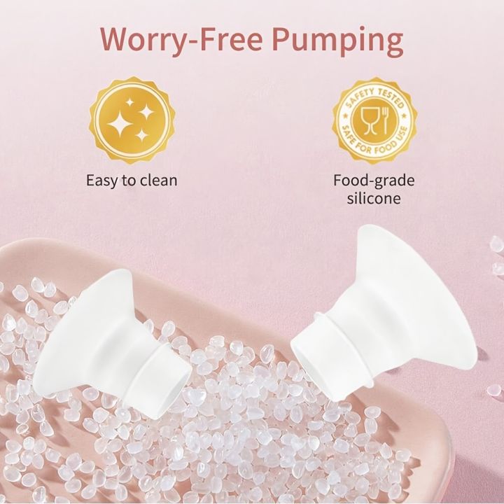 2Pcs Silicone Flanges Insert Breast Pump Accessories Wearable Pump Parts for 24mm Flange/Shield