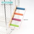 4/6 Steps Wood Ladder Pet Interactive Bird Parrot Toy Ladder for Hamster Cage Funny Grinding Stick Climbing Toy Bird Accessories. 