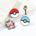 4 Pcs Cartoon Animal Brooch Fashion Red Blue Elf Ball Enamel Pin Wand Metal Badge Backpack Clothing Jewelry  for Friends. 
