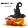 Halloween Witch Costume Headgear with Feather Rose Wizard Hat Decorative Props for Women Men Masquerade Party. 