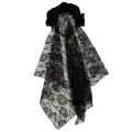 1PCS Black Veil Halloween Rose Flower Headband Costume Cosplay Wedding Mexican Rose Flower Crown Headband Day of The Dead Party. 