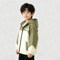 Children Boys Hooded Windbreaker Coat 2026 Spring Autumn Teen Color Blocking Zipper Casual Sports Outerwear Kids Waterproof Coat.
