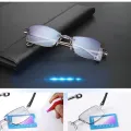 2 Pair New Men Women Rimless Reading Glasses Anti Blue Light Bifocal Far Near Magnification Eyewear Presbyopic Glasses +150 +200. 
