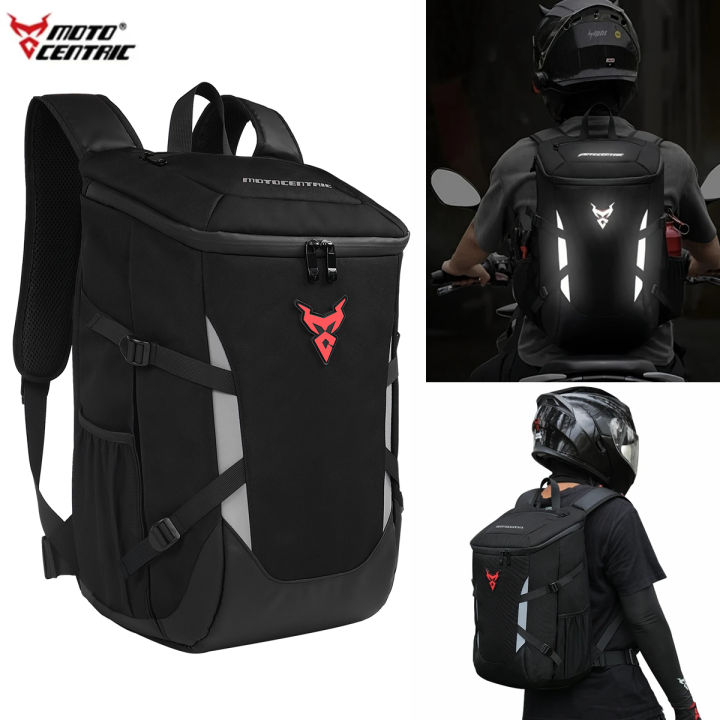 Waterproof Motorcycle Backpack Outdoor Sports Moto Biker Cycling Riding Helmet Backpack Reflective Business Travel Laptop Bag