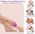 Crystal Painless Hair Eraser,Crystal Hair Eraser for Women & Men, Magic Crystal Hair Remover Painless Exfoliation Hair Removal Tools, Reusable Crystal Hair Removal Eraser for Back Arms Legs,. 