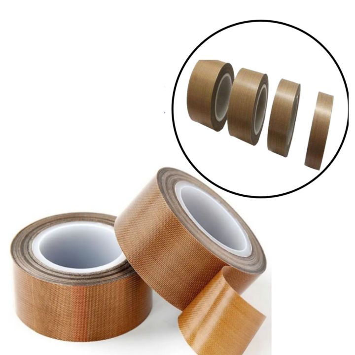 PTFE TEFLON TAPE ADHESIVE , HEAT RESISTANCE TAPE , 13mm , 19mm , 25mm , 50mm . Glass cloth backing tape