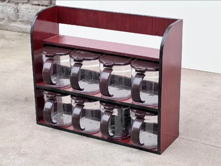 "Premium%20Wooden%20Spice%20Rack%20Organizer%20&%20Masala%20Rack%20Set%20with%20Jars%20%20Wall%20Mountable%20Spice%20Rack%20and%20Masala%20Boxes%20for%20Kitchen%20%20Wood%20"%20-%20Image%203