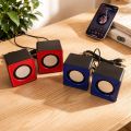 Mini USB Wired Desktop Computer Speaker Stereo Surround Audio with Microphone LED Light Portable Sound Box for PC Laptops Gaming.