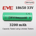 EVE 18650 33V 3200mAh Lithium Battery for Powerbank DIY Projects INR18650 Li-ion High-Capacity Battery for Various Applications DIY Power Projects ( Liitokala Lii-500 tested ). 