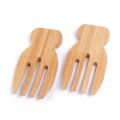 Bamboo Salad Mixing Tool Salad Fork for Kitchen Soup Unpainted Wooden Salad Spoon Stirring Fork Wooden Utensils Tableware. 