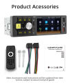 Car Radio Player 1Din 4 "CarPlay Android Auto Mirror Car Media Player Touch Screen Bluetooth TF AUX USB TypeC Charging FM60. 