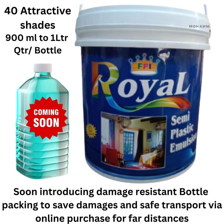 Super Emulsion Wall paints,  30 Different shades Quarter Pack, 0.91 ltr white, pink, blue, green, beige, cameo, orange, off white, ash white, Grey, cream, peach, super emulsion /  Premium Distemper