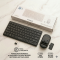 Mini Wireless Keyboard and Mouse Combo | Ultra-Slim Portable 2.4GHz Mini Keyboard & 1600 DPI Adjustable Mouse Set for Laptop, Mobile, PC & Smart TV | Silent Typing - 10M Range - Matte Black - By FunBug. 