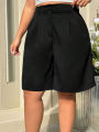 Soft Fabric Trendy Plus Size Elastic Waist Short Pants Loose Summer Shorts Women Clothing. 