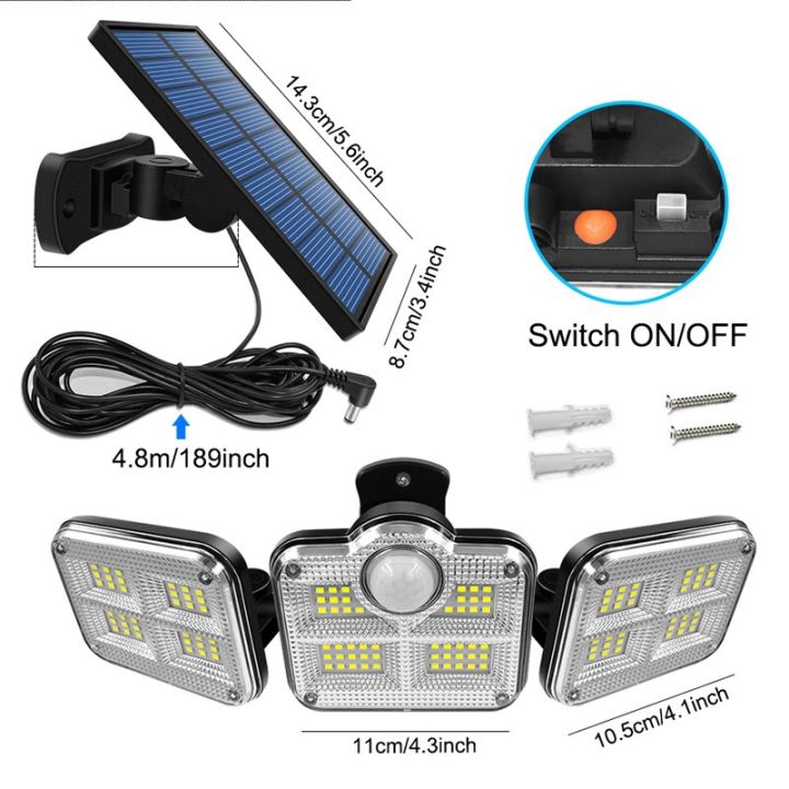 Adjustable%203%20heads%20122%20LED%20Solar%20Light%20Outdoor%20Solar%20Powered%20Garden%20Lawn%20Light%20PIR%20Motion%20Sensor%20Wall%20Lamp%20Waterproof%20Infrared%20Sensor%20Light%20split%20solar%20panel%205%20Meter%20cable,270%20degree%20lighting%20angel,%20adjustable%20light%20angel,3%20working%20modes,2400Mha%20battery,%20-%20Image%206