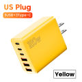 120W 6 Ports 3USB+3Type C Mobile Phone Charger Type C USB A Super Charge Adapter For Huawei Xiaomi Samsung Iphone 16 15 Devices.