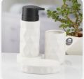 Ceramic Bathroom Set of 3 with Soap Dispenser. 