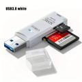 Robust 2-in-1 USB 3.0 2.0 Micro SD Card Reader High Speed Data Transmission up to 5Gbps Compatibility Multiple for PC Camera. 