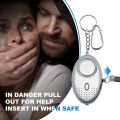 1PC 130DB Personal Security Alarm Emergency 130DB Security Alarm Keychain Personal Safety Devices With LED Light Buckle Key.