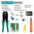 Network Cable Tester Tool LAN Utp Screwdriver Wire Stripper RJ45 RJ11 Connector Computer Network Crimping Pliers Tool Kit Set. 