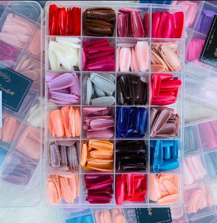 576pcs%20Box%20Colorful%20Artifical%20Nails%20Acrylic%20Full%20Cover%20Nail%20reusable%20Artificial%20nails,24%20different%20colours,beautiful%20fake%20nails%20American%20Nail%20for%20Girls%20Women%20-%20Image%202
