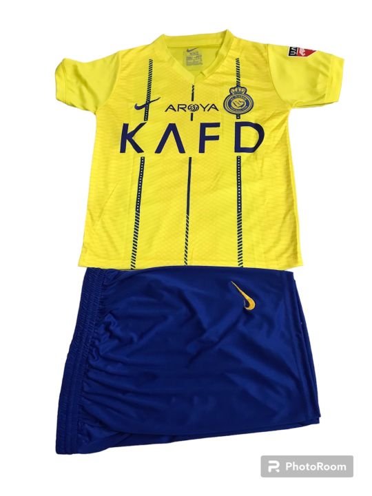 Cristiano Ronaldo Al-Nassr FC 2023-24 full kit (home) T-Shirt/short Availble half selves for kids