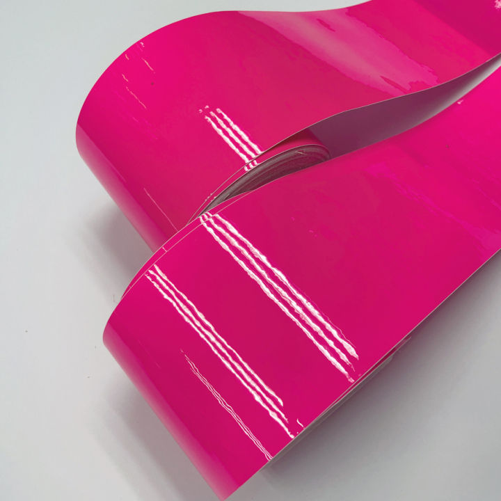 Sticker Film Pink 10cm Width High Glossy Neon Pink Fluorescent Pink Vinyl Wrap Sticker ...