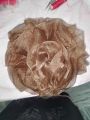 big organzahair bun clip under hijab in brown colour. 