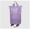 Trolley Large Capacity Folding Travel Bag | luggage bag with wheels Lightweight Waterproof Carry on Luggage Bag with Fixed Strap | Dry and Wet Separation Foldable Travel Duffel Bag. 