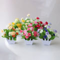 Artificial Flowers Home Decor Simulation Plant Plastic Fake Flower Potted Home Living Room Ornaments Rose Fence Flower Set. 