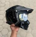 Spyder Core - Matt Black Hybrid Motorcycle Helmet. 