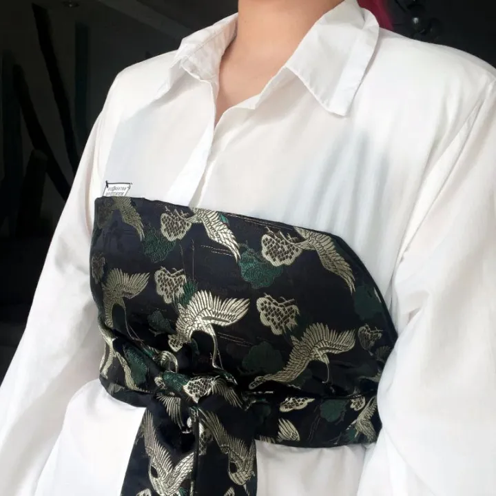 1Pc%20Japanese%20Haori%20Kimono%20Yukata%20Obi%20Belt%20Decor%20Brocade%20Jacquard%20Fabric%20Waistband%20Shirt%20Dress%20Decor%20Chest%20Wrapped%20Cummerbunds%20-%20Image%205