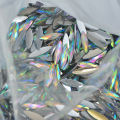 JUNAO 100pcs 4*15mm Crystal AB Nail Rhinestone Flatback Strass Crystal Horse Eye Resin Stone Applique Face Nail Art Decoration.