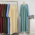 Spirng Autumn Full Sleeve Casual Plus Size Dress Women Loose Maxi Dresses Female Oversize Long Dresses Vestidoes Fit 120KG.